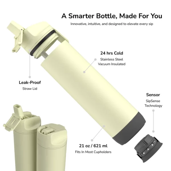 21 oz Sport Water Bottle - White - Image 2