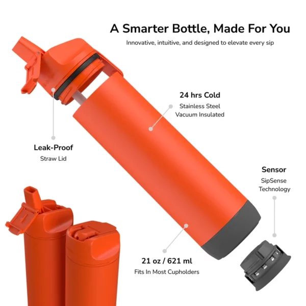 21 oz Sport Water Bottle - Orange - Image 2