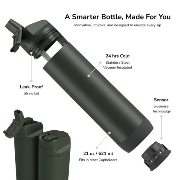 21 oz Sport Water Bottle - Black - Image 2